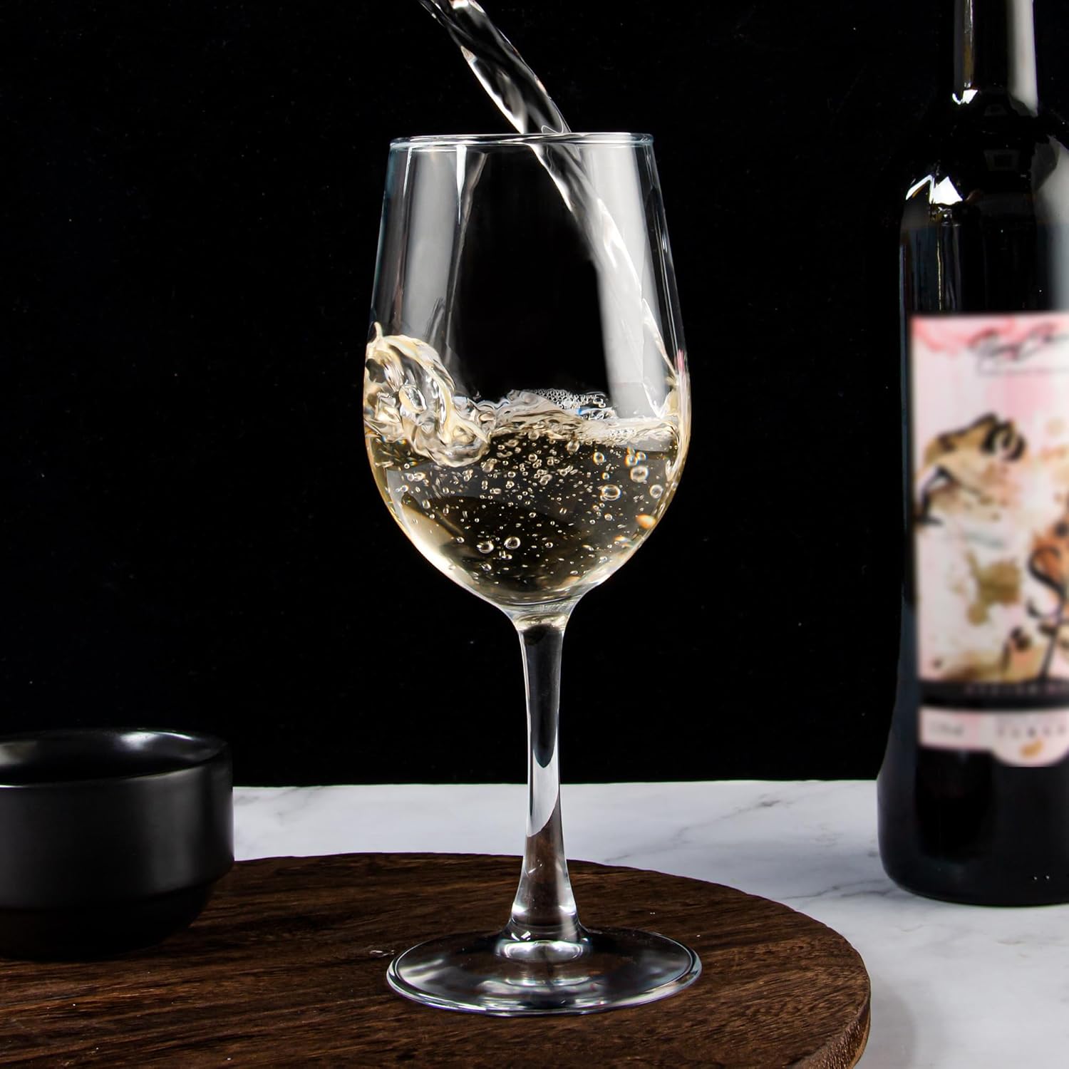 Copas de vino (juego de 8, 11.5 onzas), copa de vino tinto o blanco multiusos con tallo, duradera, apta para lavavajillas