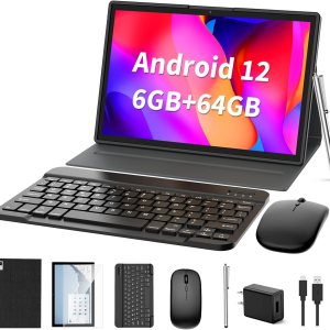Android Tablet 2 in 1 Tablet, 10 inch Android 12 Tablet 6GB+64GB with Keyboard, Tablets with Case Mouse Stylus,512GB Expandable Dual Camera, WiFi, Android Tablet 2 in 1 Tablet, 10 inch Android 12 Tablet 6GB+64GB with Keyboard, Tablets with Case Mouse Stylus,512GB Expandable Dual Camera, WiFi,