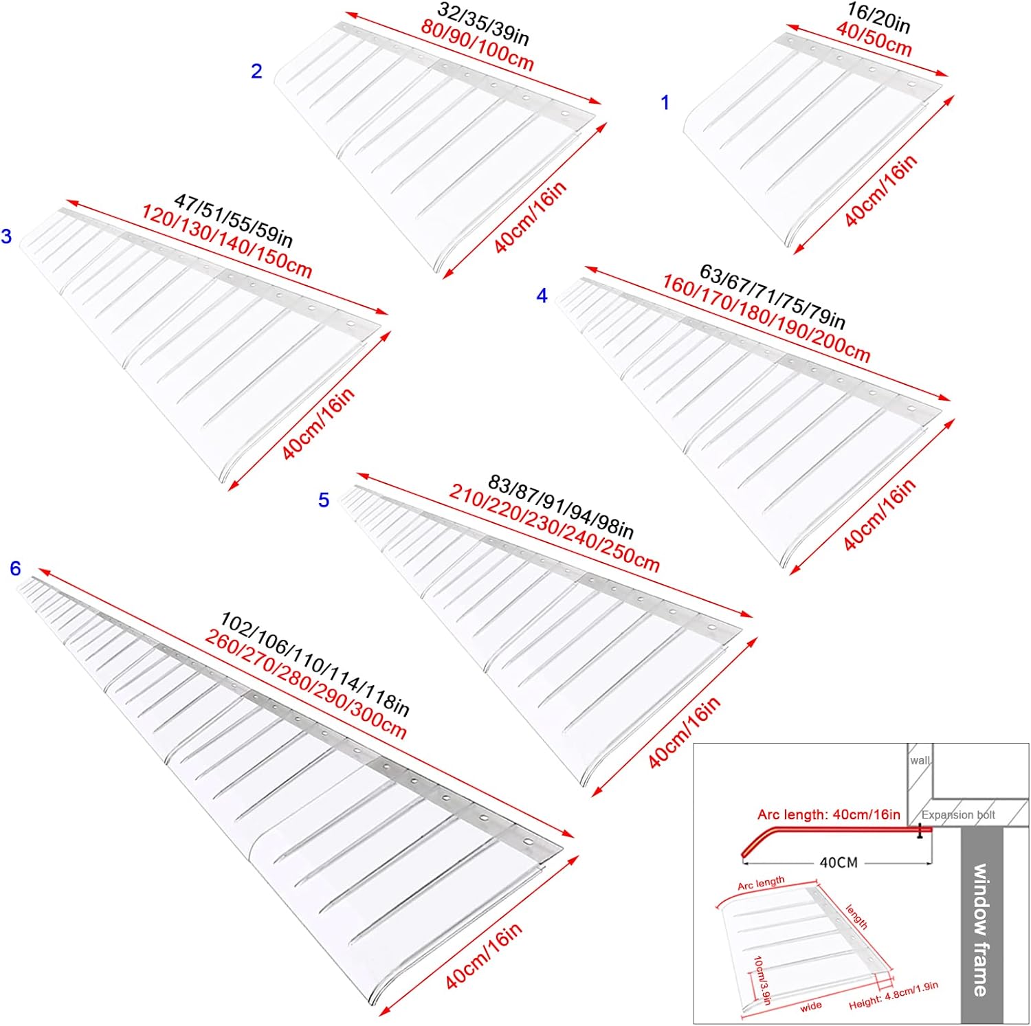 Toldo invisible para ventana, toldo para puerta, puerta delantera al aire libre, cubierta de policarbonato para puerta superior, protección UV