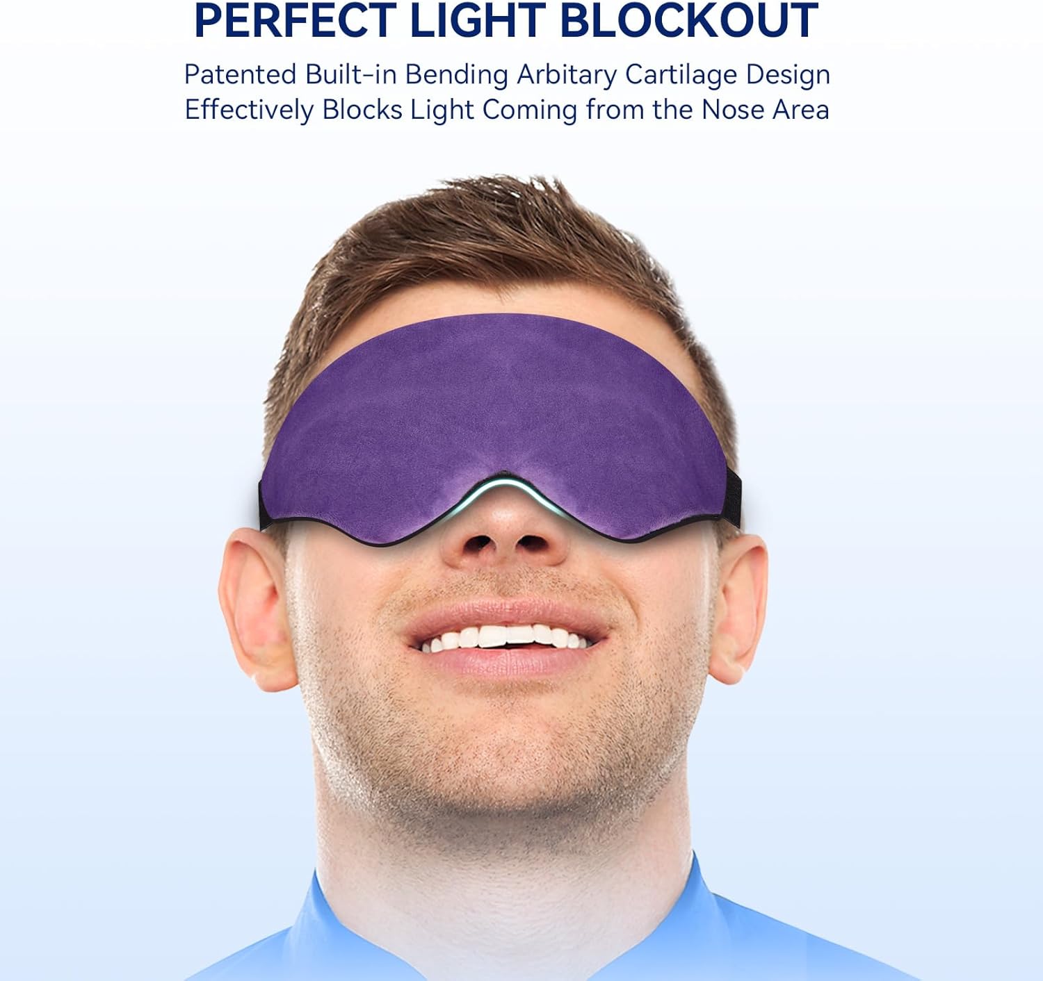 Mavogel Máscara de ojos de lavanda, diseño ultraligero, máscara única para dormir con aroma a lavanda para hombres y mujeres, excelente bloqueo de