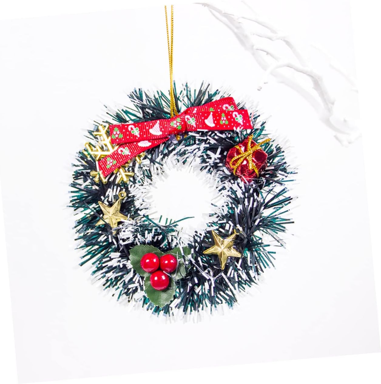 NOLITOY 12 Pcs Christmas Party Favors Xmas Wreath Artificial Christmas Wreath Christmas Tree Wreath Ornament Decoration Tiny Christmas Wreath