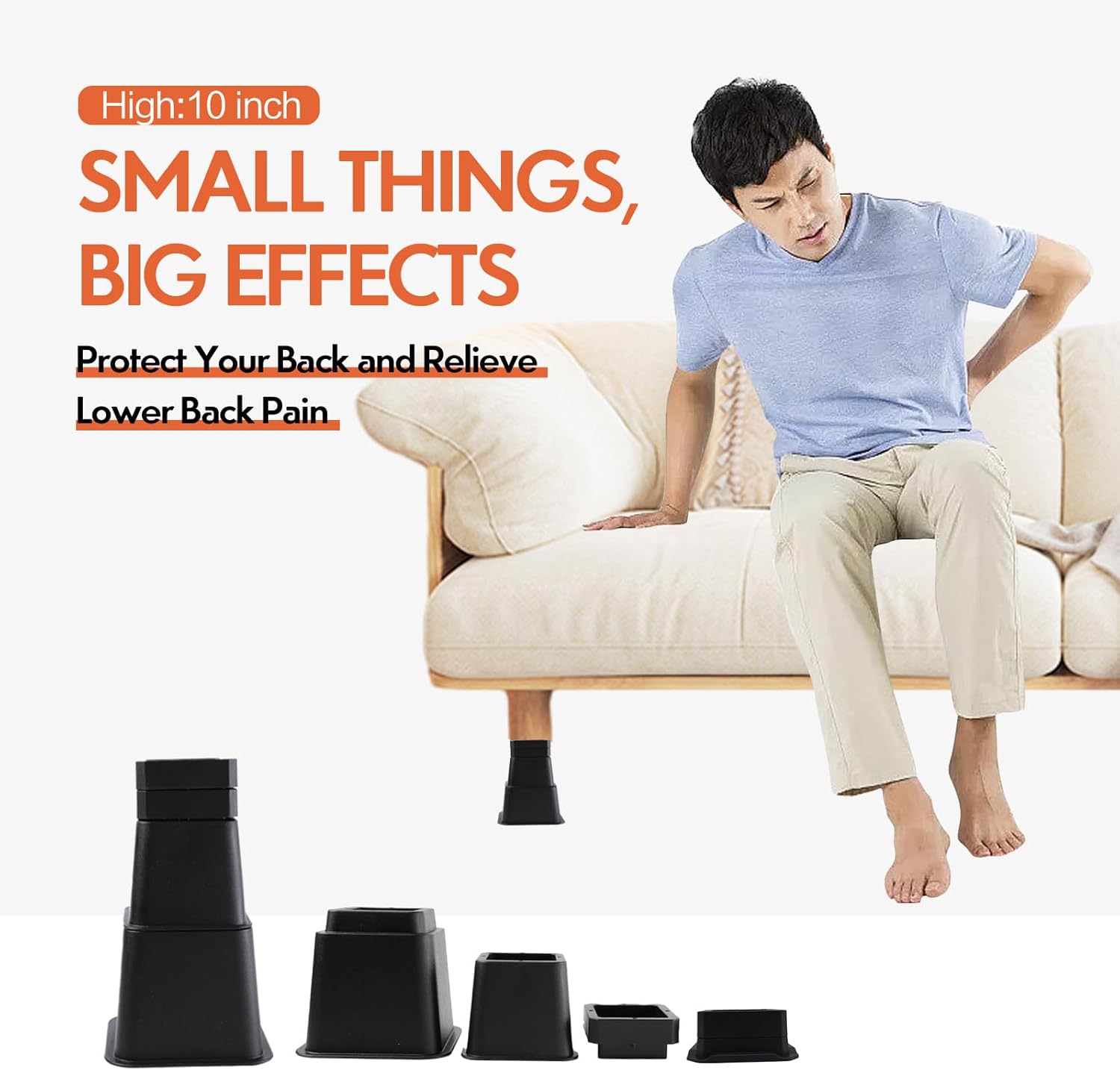 Elevadores de cama, elevadores de muebles de gran tamaño, 12345678910 pulgadas, bloques de elevación ajustables para cama, sofá, escritorio, sofá,