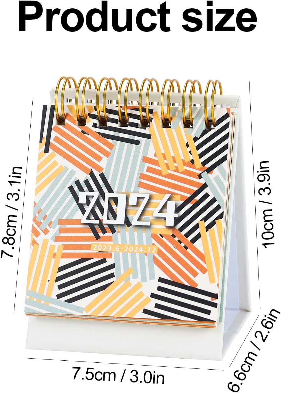 Mini calendario de escritorio 2023-2024, calendario de escritorio pequeño portátil (3.9 x 3 pulgadas), calendarios mensuales de año académico con