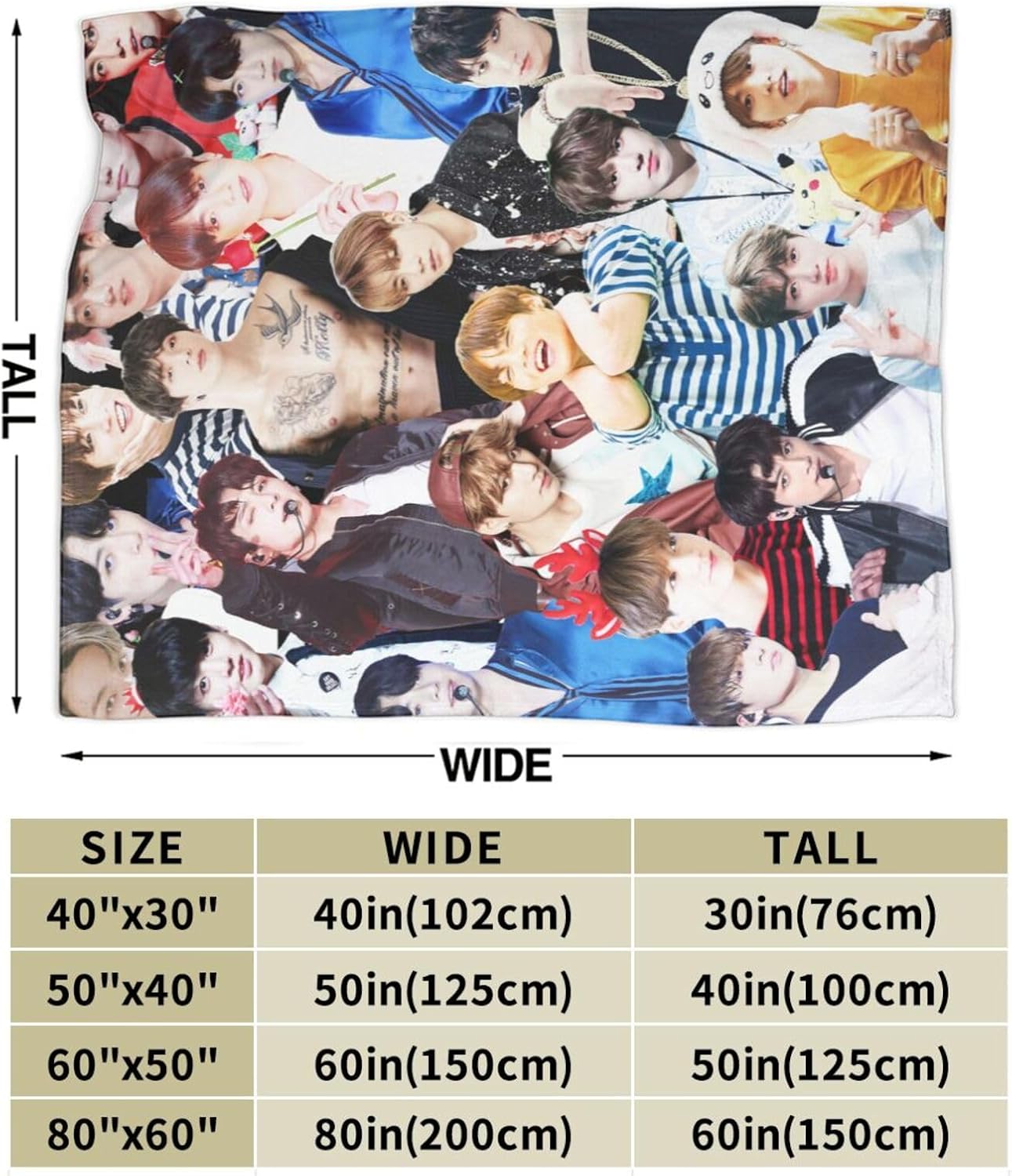 Jungkook – Manta suave y cómoda de lana polar para sofá, oficina, coche, camping, yoga, viajes, decoración del hogar, acogedora manta de playa de