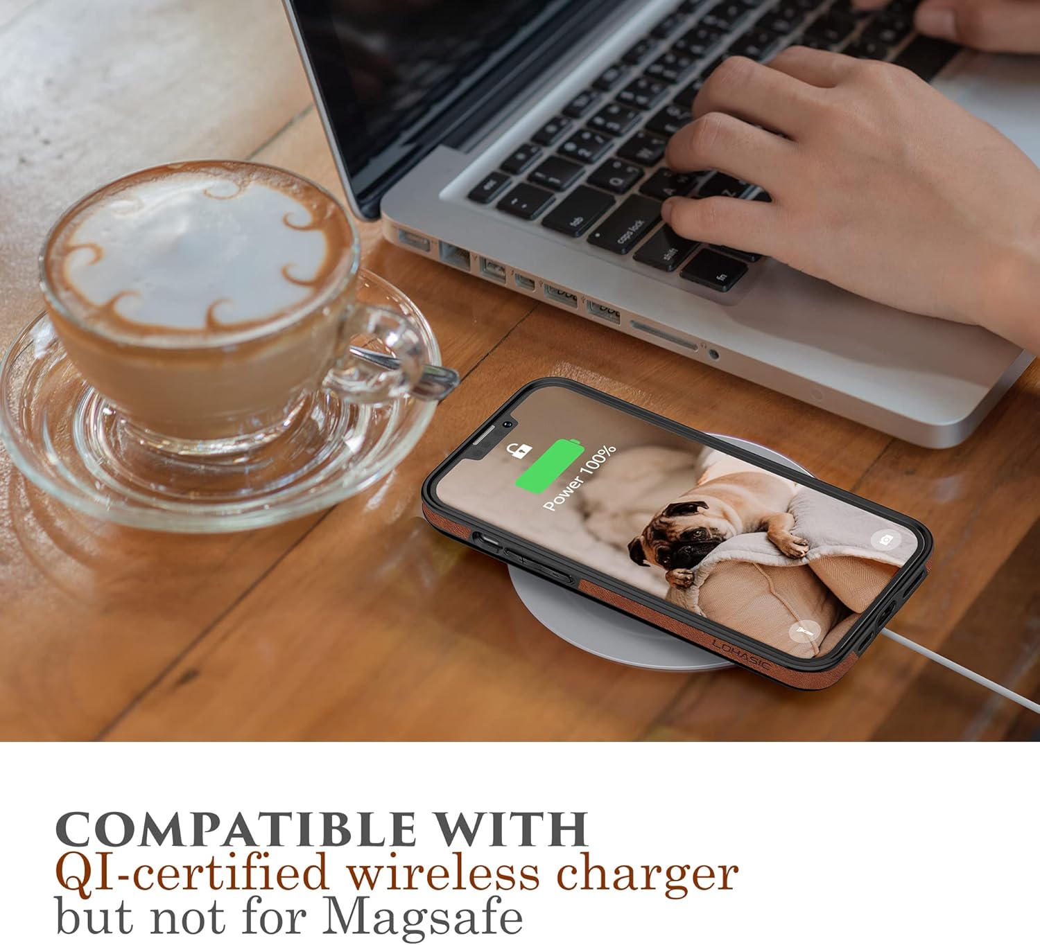 LOHASIC Funda de teléfono para iPhone 14, funda retro vintage de piel sintética para hombres y mujeres, agarre antideslizante, resistente a los