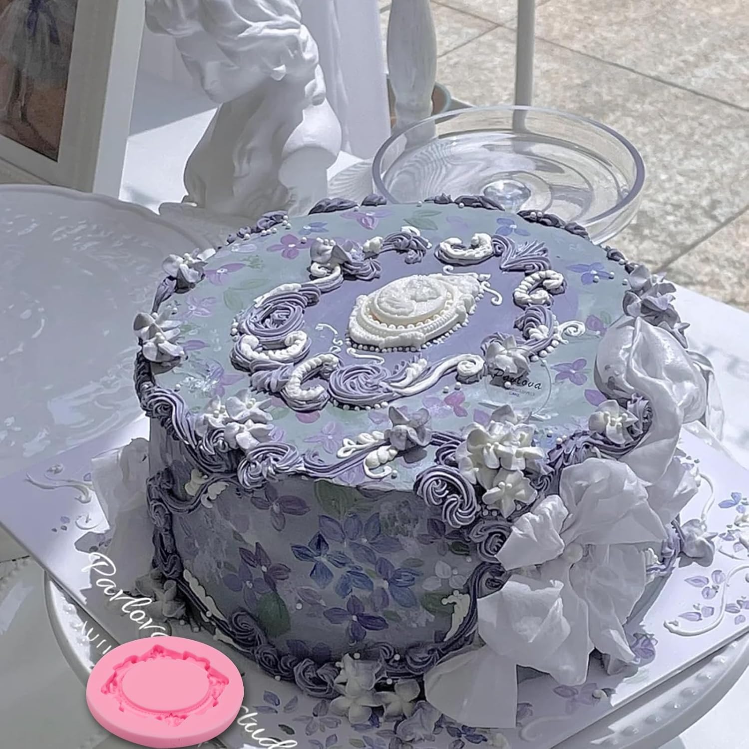 Molde de silicona con marco de espejo barroco, 4 piezas, decoración de tartas, moldes de fondant, marco europeo, molde de chocolate, para decoración