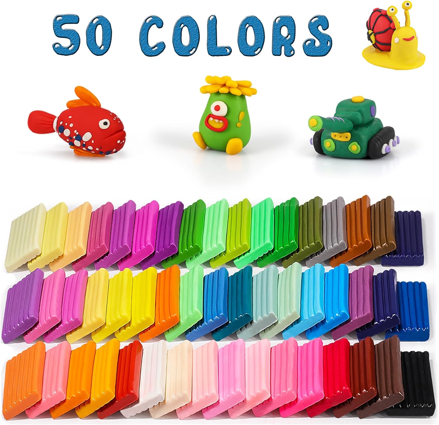 Arcilla polimérica, arcilla de modelado Ixiaoyoo Horno para niños, kits de iniciación de bricolaje, modelo de arcilla, no tóxica, antiadherente, con