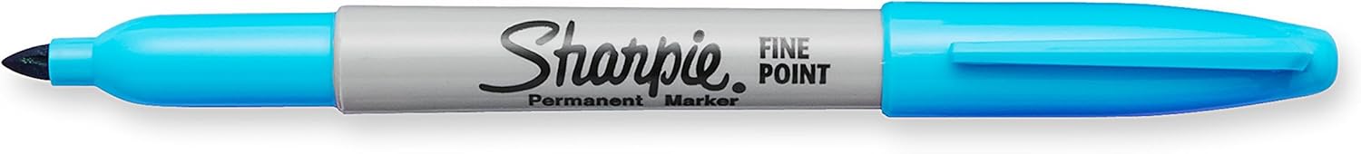 Sharpie Marcadores permanentes de punta fina, azul nano, 1 unidad