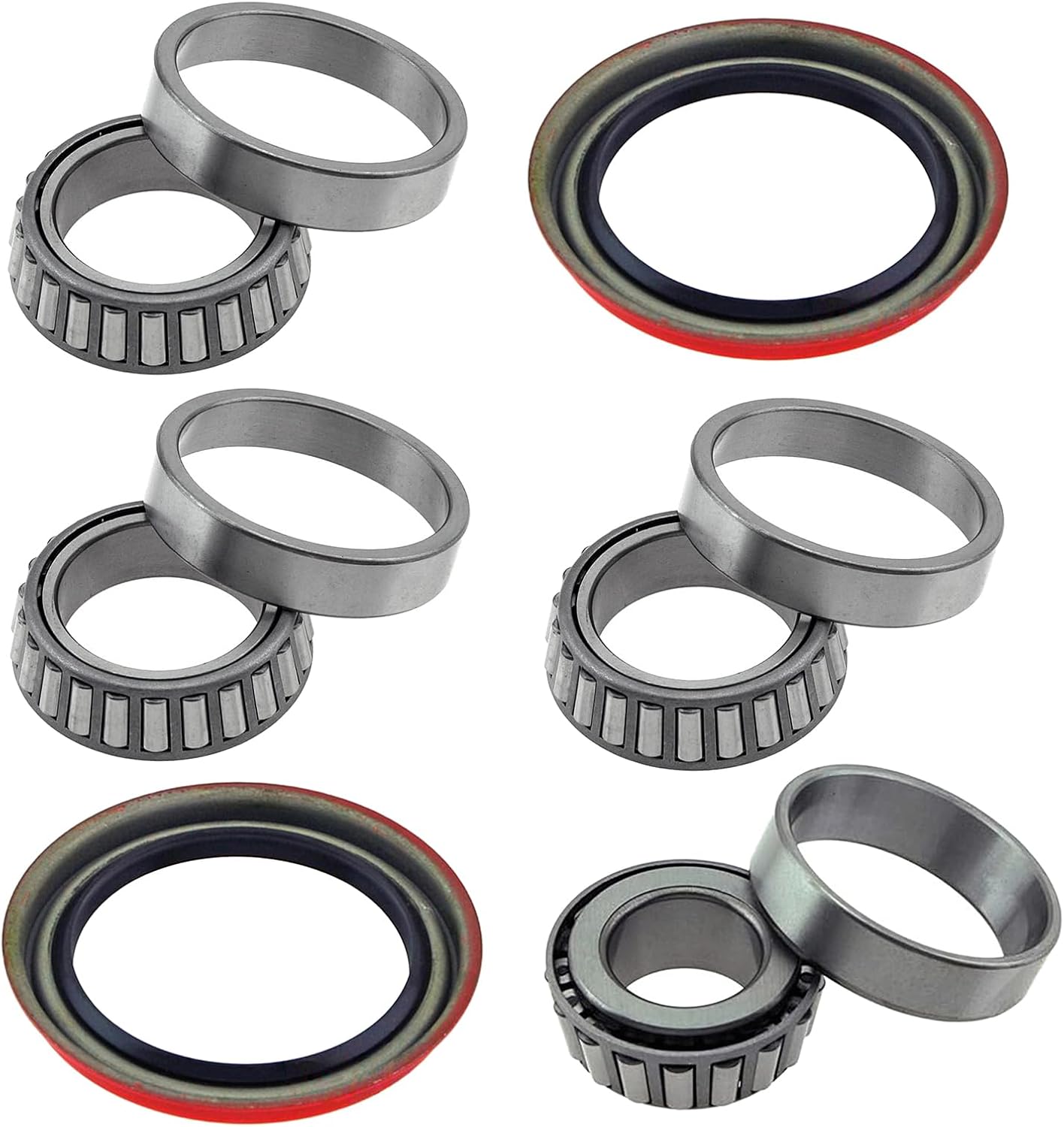 Maxfavor 6 piezas de rodamiento y sello de rueda delantera para Chevrolet 1970 1971 1972 1973 1974 1975 1976 1977 1978 Camaro Base RS LT Rally 4.1L