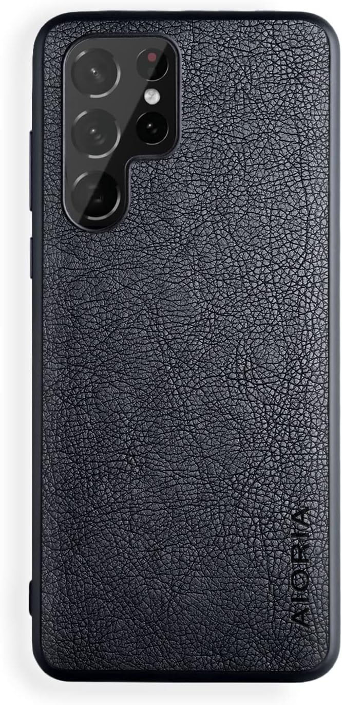 AIORIA Funda para Samsung Galaxy S23 Ultra, pantalla de 6.8 pulgadas, funda de piel sintética de alta calidad, diseño retro de negocios, funda