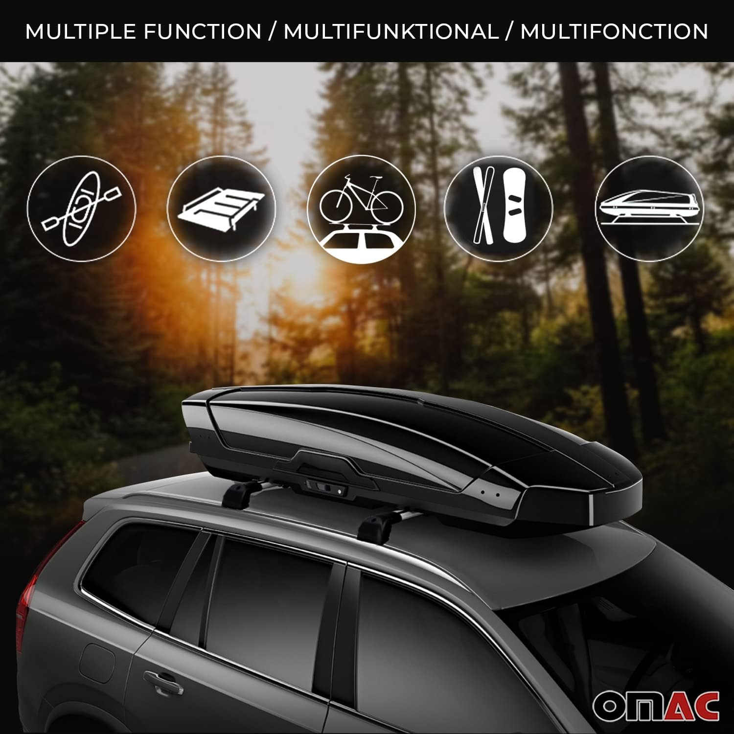 OMAC Juego de barras transversales para Mazda 2 Hatchback 2011 a 2015, portaequipajes, 165 libras, 2 piezas, color plateado