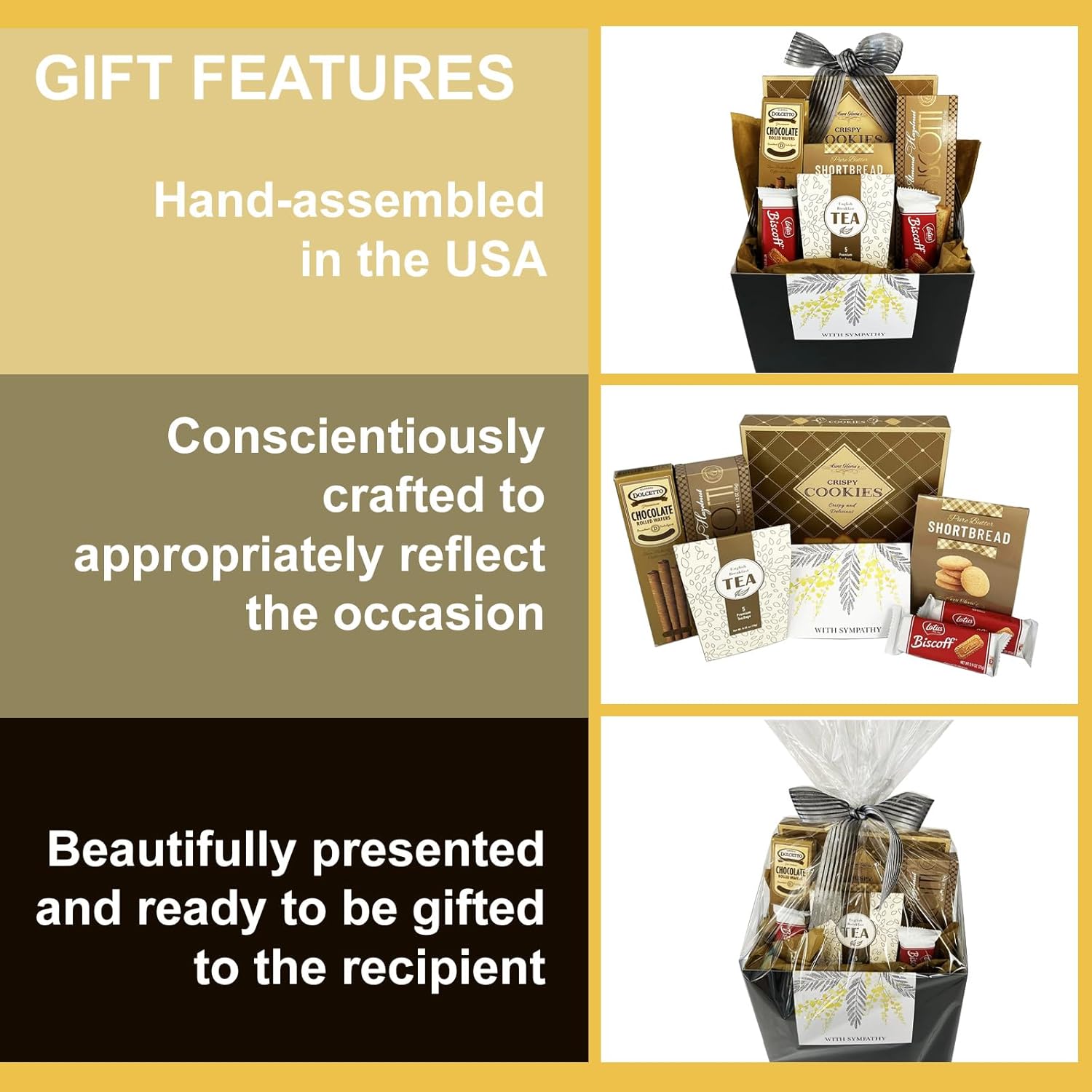 Canasta de regalo para dar el pésame por la pérdida de madre, padre u otro ser querido, canasta de regalo gourmet de duelo.