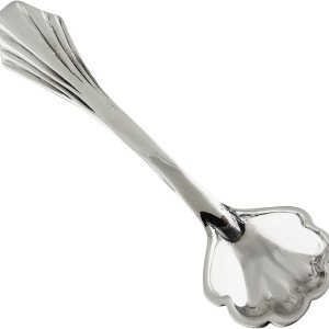 Cuchara de sal pequeña con borde festoneado de plata de ley, cucharas de mostaza Cuchara de sal pequeña con borde festoneado de plata de ley, cucharas de mostaza