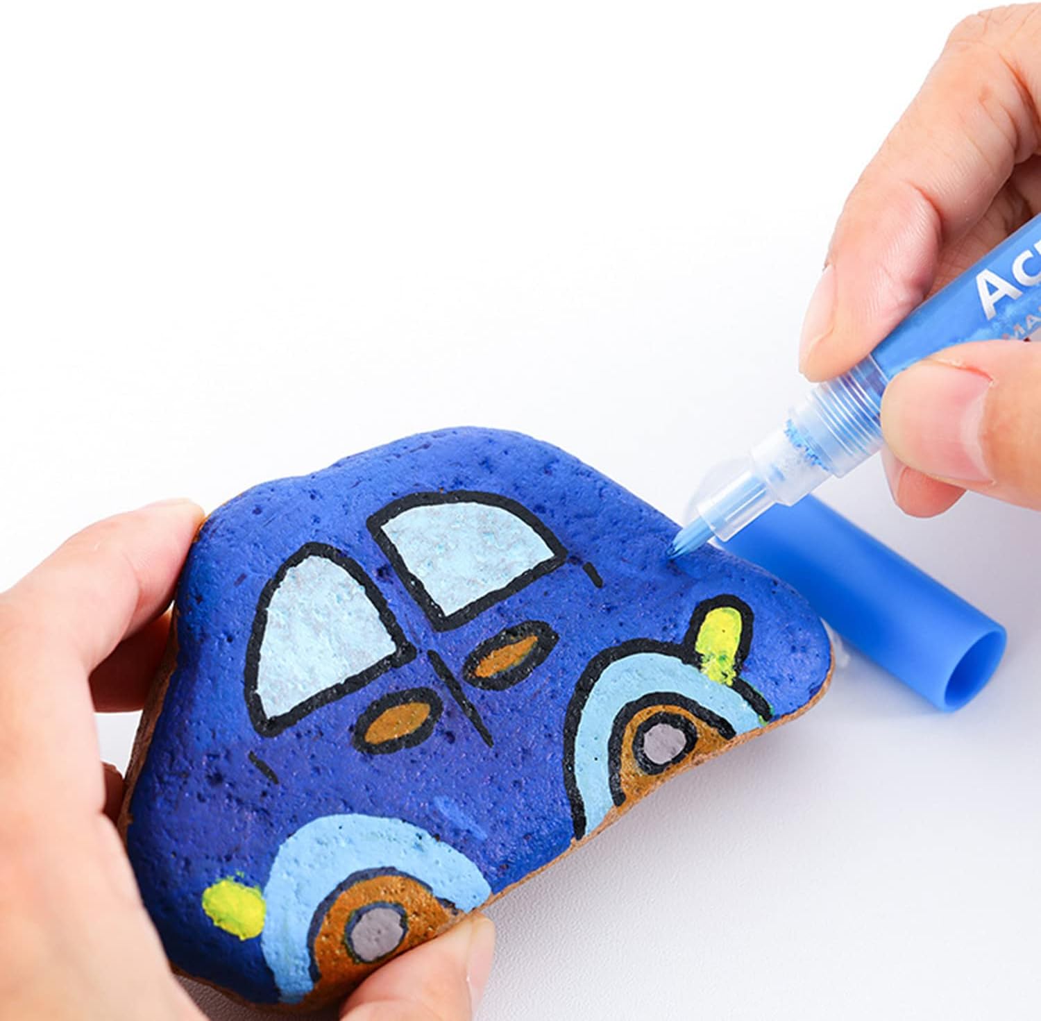 SMOOTHERPRO Marcadores de pintura acrílica, pintura de roca, 18 colores, bolígrafos a base de agua, punta extrafina de 0.028-0.118 in, para niños y