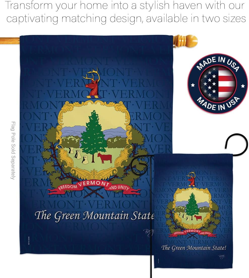 Breeze Decor Vermont Garden House – Juego de banderas para jardín, territorios americanos, república, país, decoración de área particular,