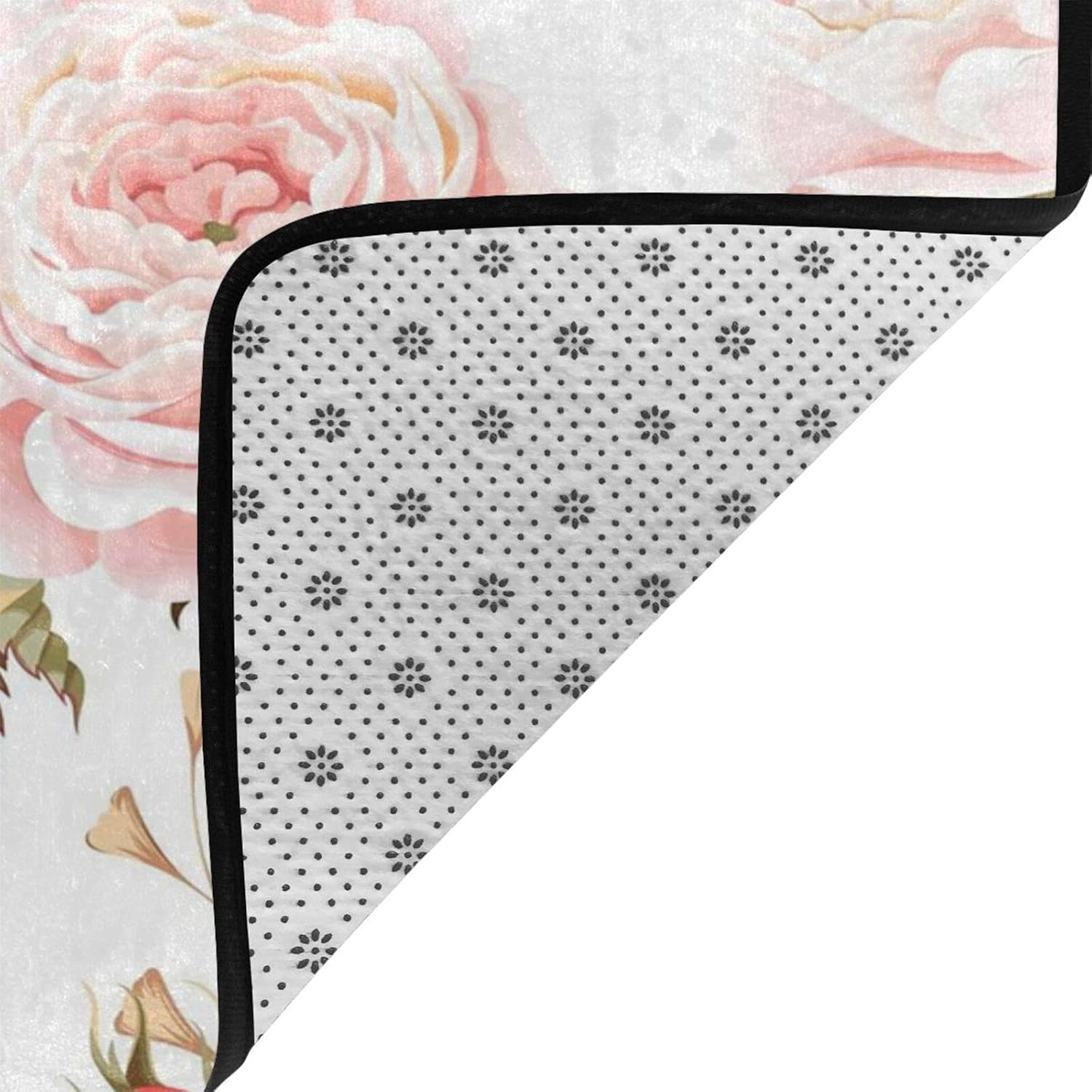 CUTEMAT Alfombras de área rosa con flores florales para dormitorio, sala de estaroficina. Tapetes de piso de 63 x 48 pulgadas, alfombras modernas