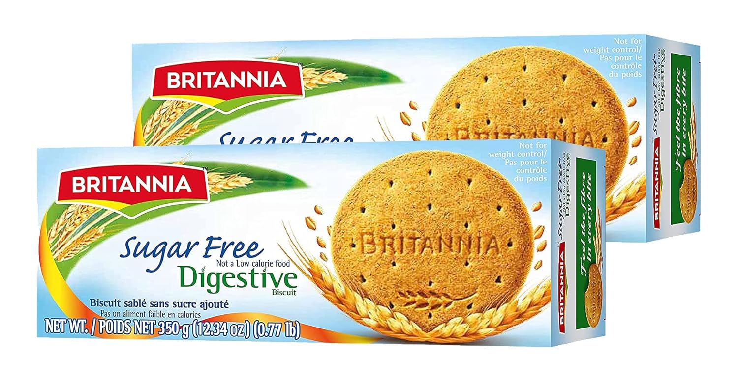 BRITANNIA Galletas digestivas originales y sin azúcar, paquete combinado variado, galletas con sabor a trigo integral, aperitivos saludables Tea