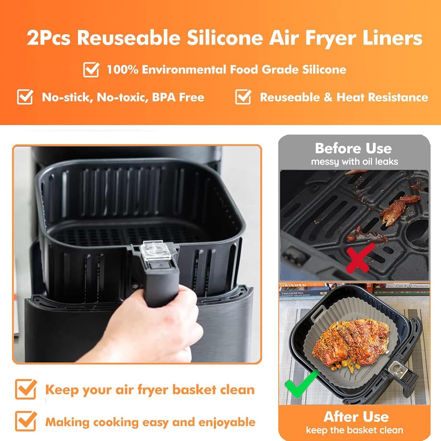 Accesorios para freidora de aire de 6 cuartos para freidora de aire Instant Vortex Plus de 6 cuartos de galón, Cosori de 5.8 cuartos de galón y más,