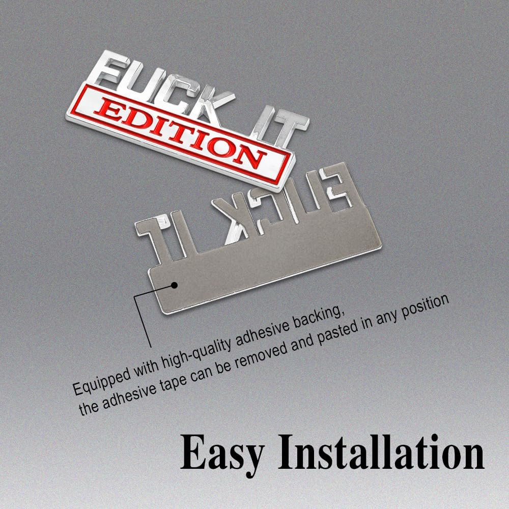 Fuck IT Edition – Emblema para exteriores de automóvil, calcomanía 3D, emblema de edición Fuck-IT, calcomanía 3D para guardabarros, calcomanía de