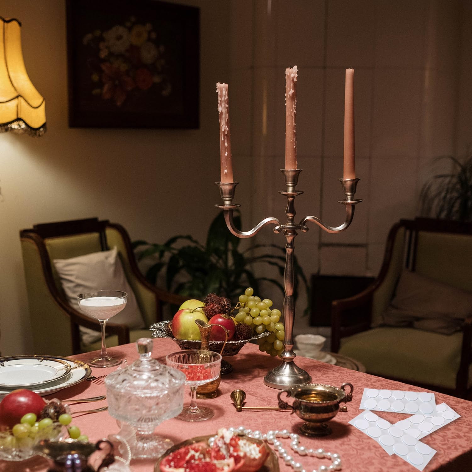 Soporte de vela cónico para velas, adhesivos para velas, accesorios para velas pequeñas, soporte adhesivo para velas, 40 unidades