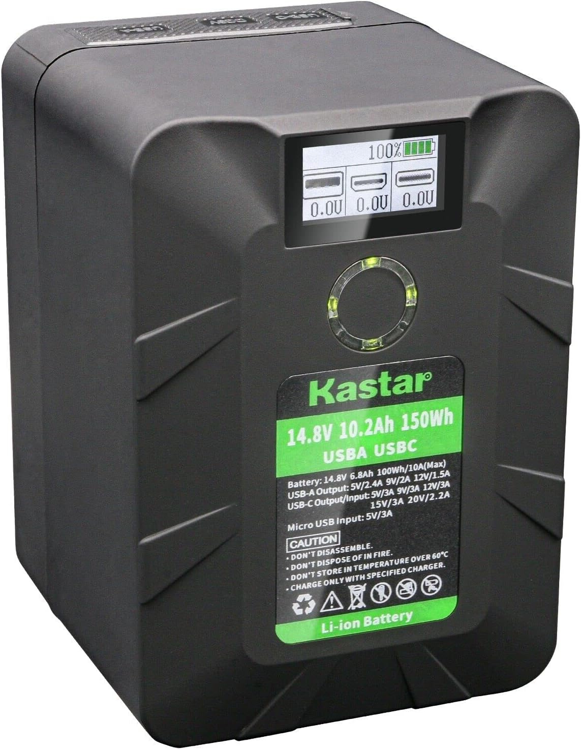 Kastar BP-Y150W – Batería de bloqueo en V y montaje en V, 14.8V, 10.2Ah  150Wh, compatible con Sony PDW-D1 PDW-F330 PDW-F330K PDW-F330L, Sony BC-L70