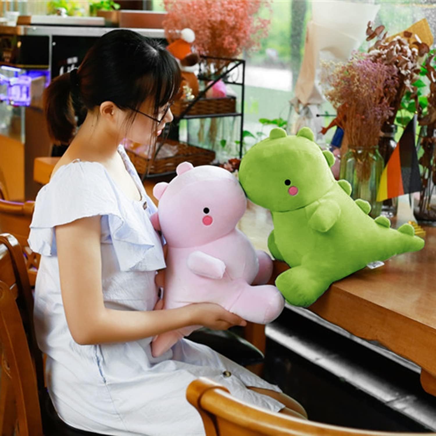 Lindos juguetes de peluche de dinosaurio, animales de peluche de dinosaurio grueso, animales de peluche suaves de dinosaurio, regalos de cumpleaños