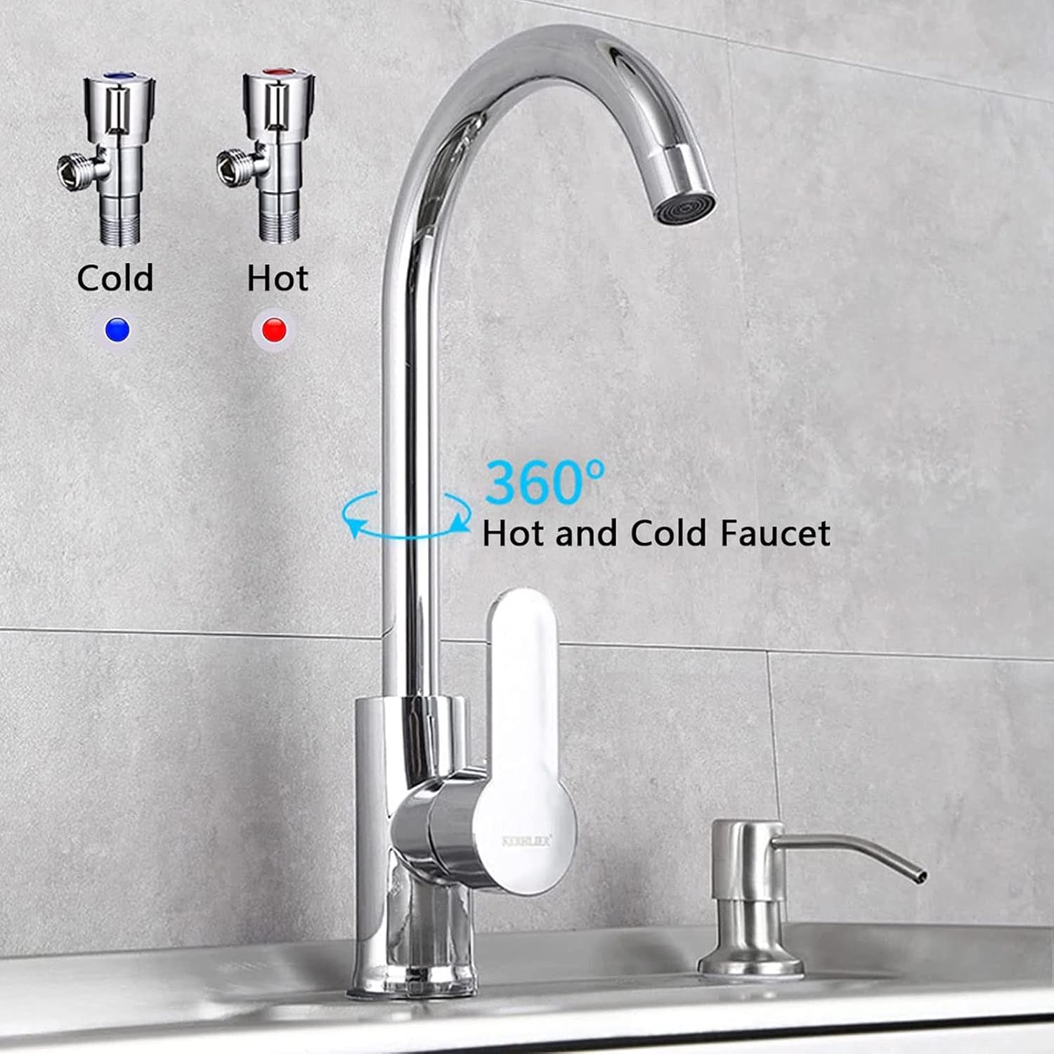 Fregadero independiente de acero inoxidable, fregadero de cocina comercial, 1 compartimento con grifo, lavabo de lavado a mano para lavandería,
