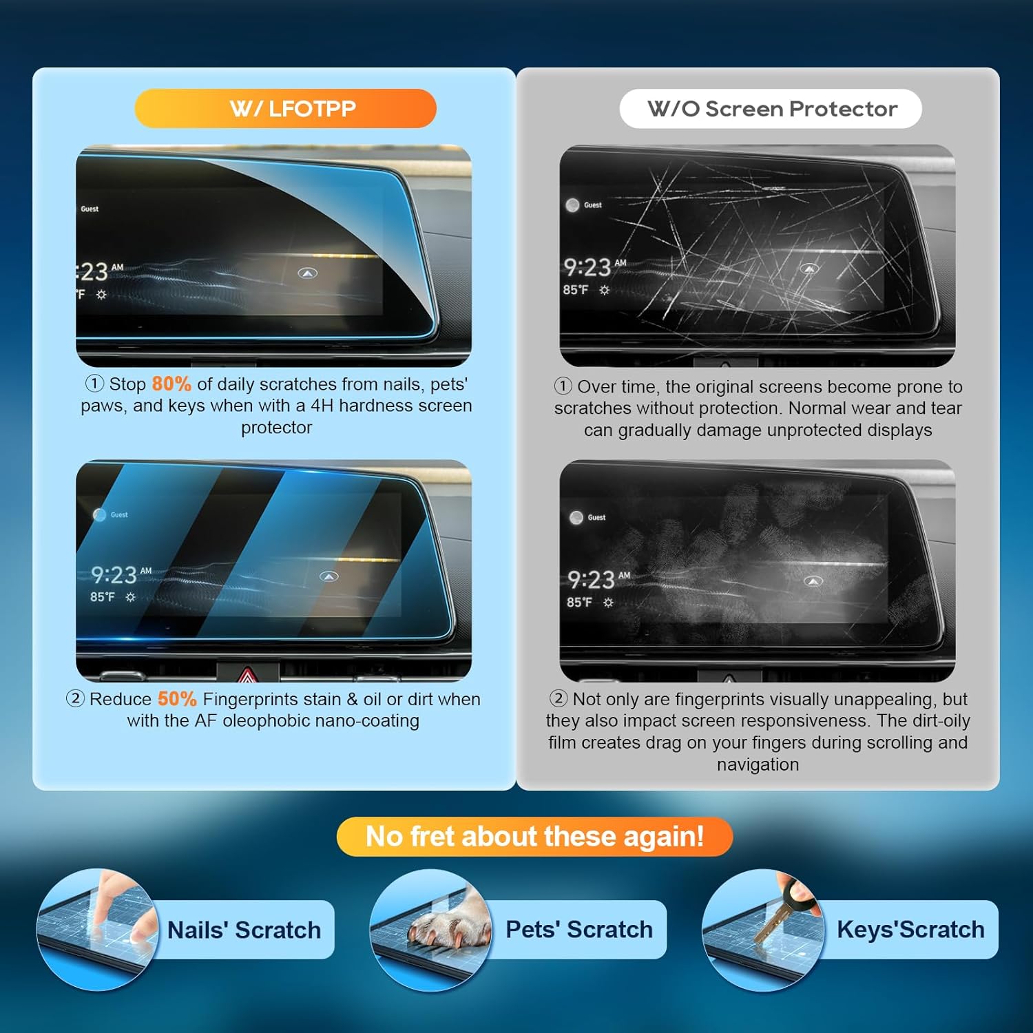 LFOTPP Protector de pantalla de navegación de automóvil para H*yundai Elantra 2021+ vidrio templado dureza 9H para automóvil, pantalla estérea,
