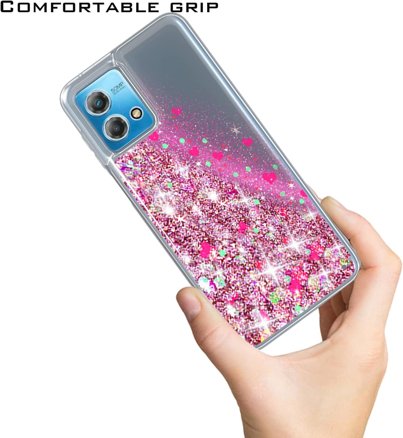 EnCases Funda híbrida para Moto G Stylus 5G 2023 con purpurina líquida, Motorola Moto G Stylus 5G 2023 Quicksand Sparkle para niñas, mujeres y