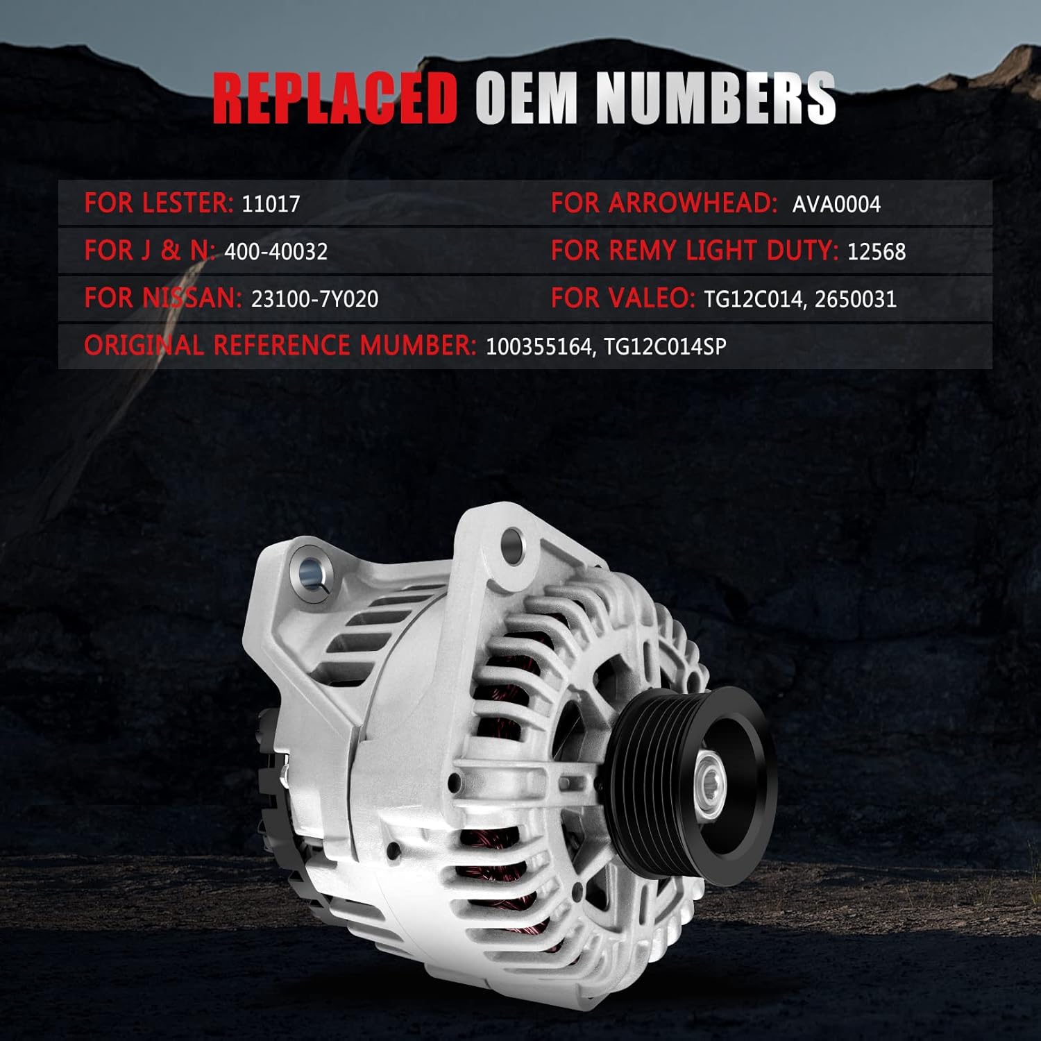 Reemplazo de alternador para Maxima 3.5L 2004-2008 OEM # AVA0004 400-40032 2650031