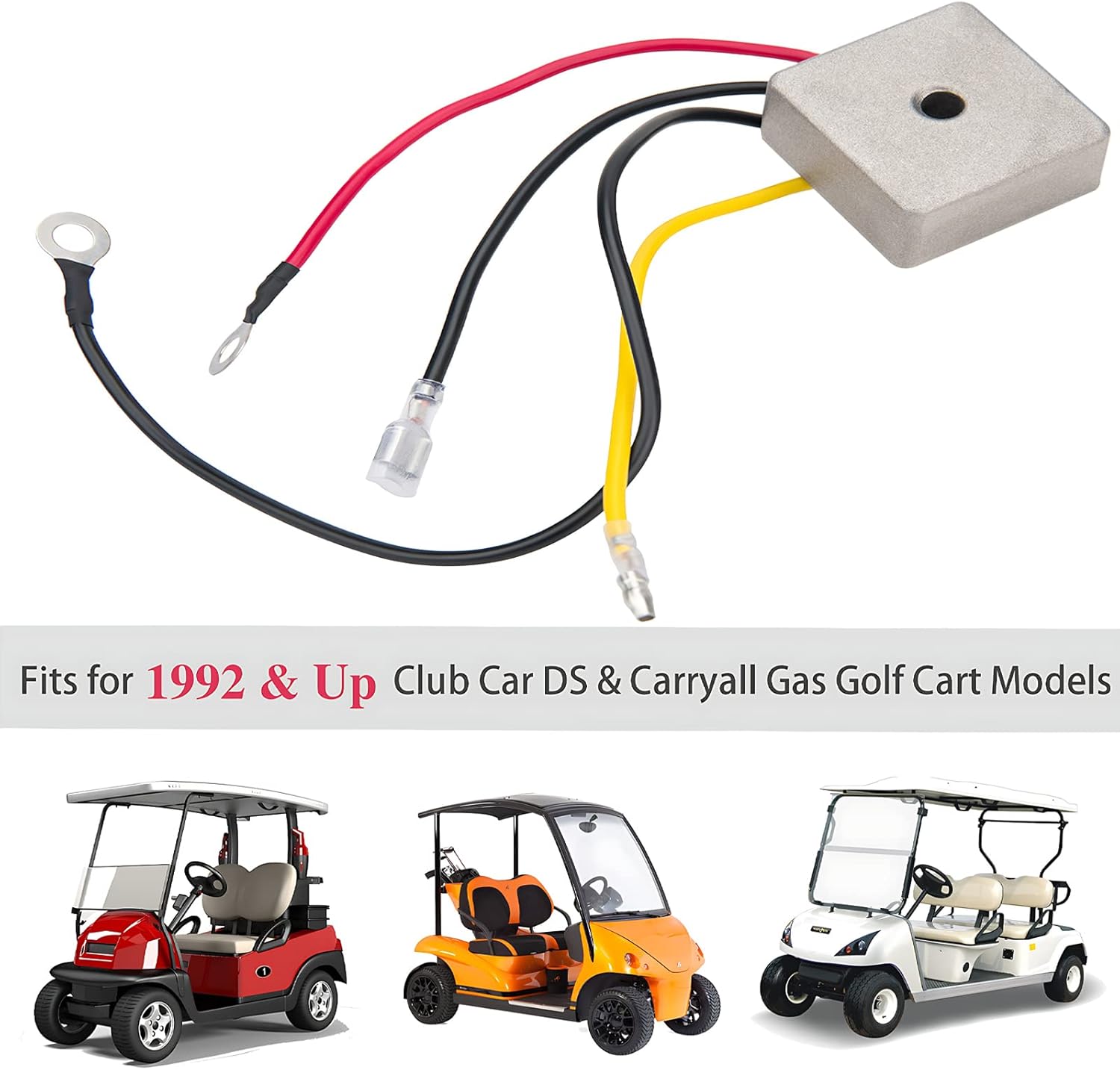 Paquete de 2 rectificadores de regulador de voltaje de coche Club para carrito de golf DS Carryall 1992-2007 a gas 1015777 102710101 1027101-01