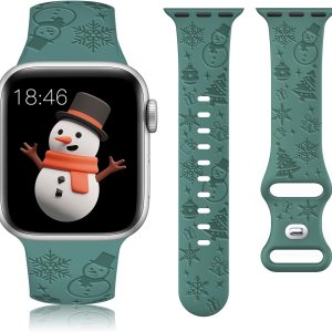 W-RARA Correa grabada de Navidad compatible con Apple Watch Band de 1.496 in 1.575 in 1.614 in 1.654 in 1.732 in 1.772 in 1.929 in para mujeres y W-RARA Correa grabada de Navidad compatible con Apple Watch Band de 1.496 in 1.575 in 1.614 in 1.654 in 1.732 in 1.772 in 1.929 in para mujeres y
