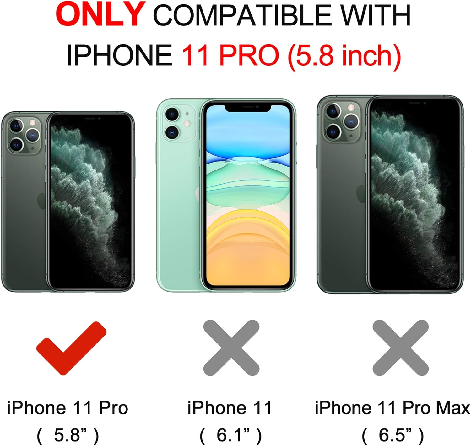 OTOFLY Funda para iPhone 11 Pro, ultra delgada, funda de gel de silicona líquida con protección de cuerpo completo, antiarañazos, a prueba de