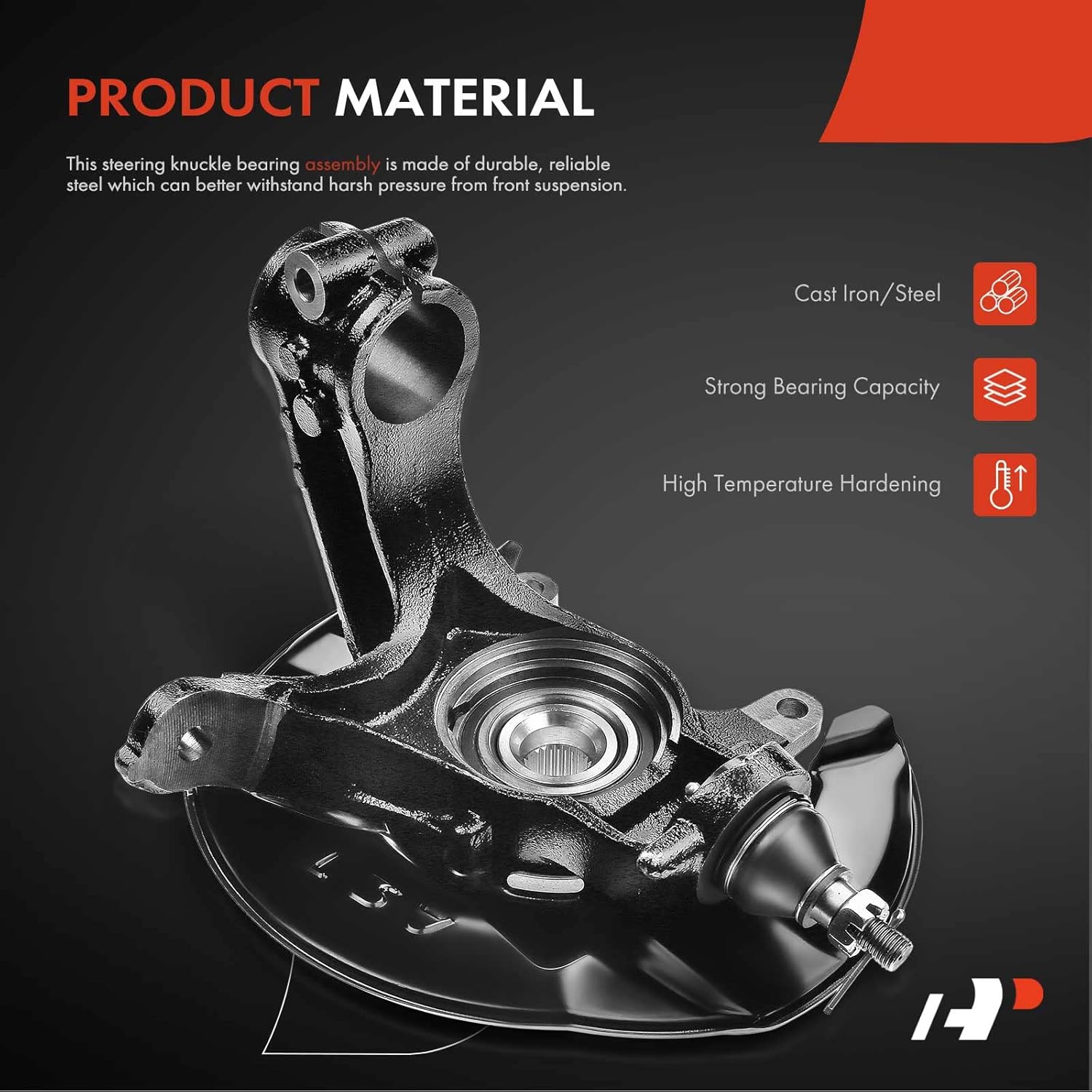 A-Premium Conjunto de cubo de cojinete de dirección delantero y cojinete de rueda compatible con Honda Accord 2013-2016, lado izquierdo del