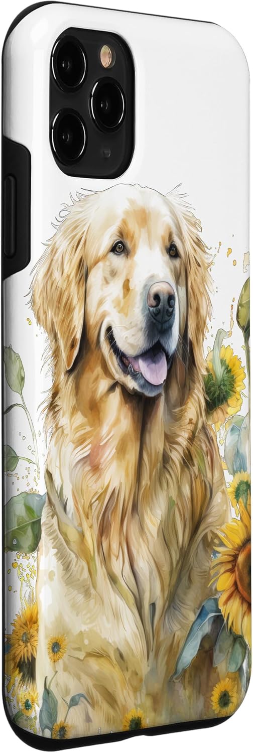 Funda para iPhone 11 Pro Sunflower Golden Retriever