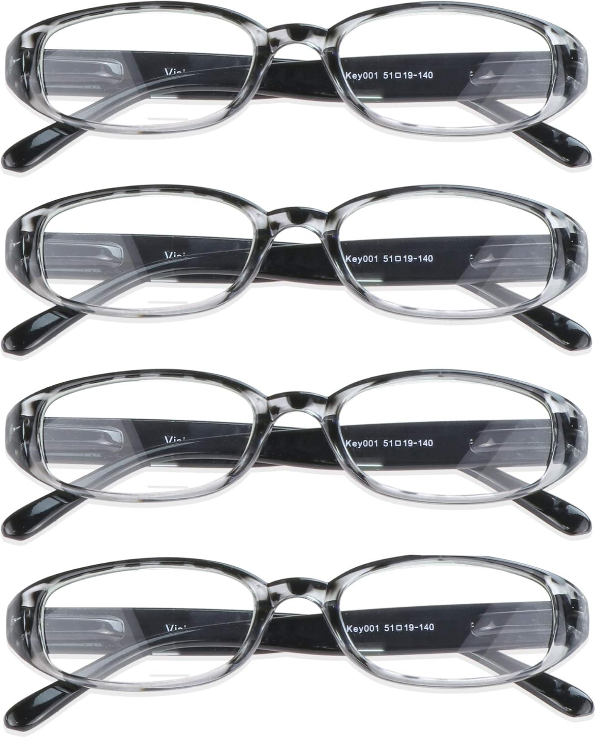 VisionGlobal 4 pares5 pares de anteojos de lectura con bisagra de resorte, lentes de bloqueo de luz azul para mujereshombres