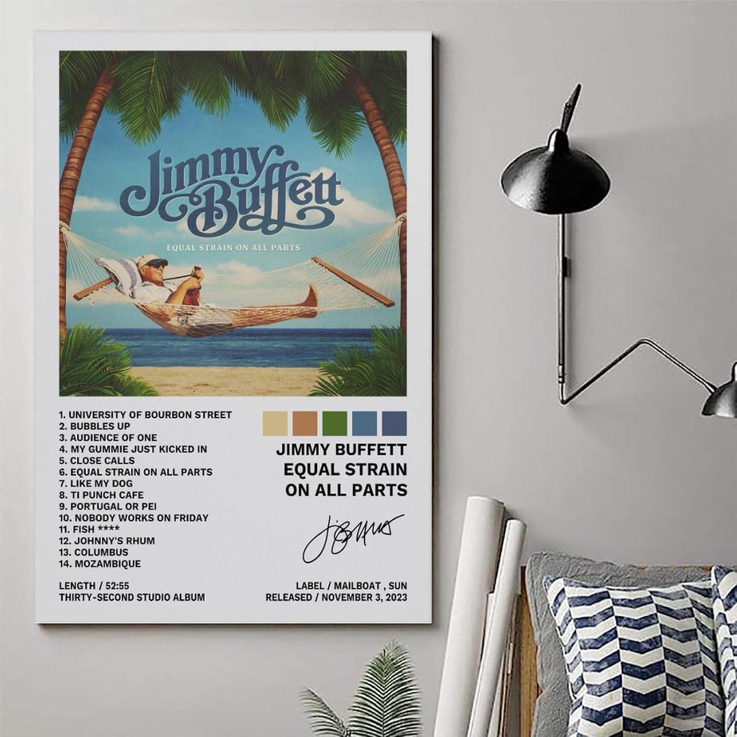 Jimmy – Póster de Buffett con igualdad de tensión en todas las partes, pintura decorativa, lienzo, pósteres de pared e impresión artística moderna