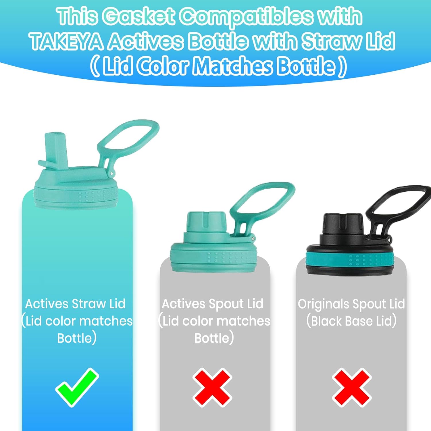 Paquete de 4 juntas compatibles con TAKEYA Actives botella de agua con tapa de popote de 14 onzas, 16 onzas, 18 onzas, 22 onzas, 24 onzas, 32 onzas,