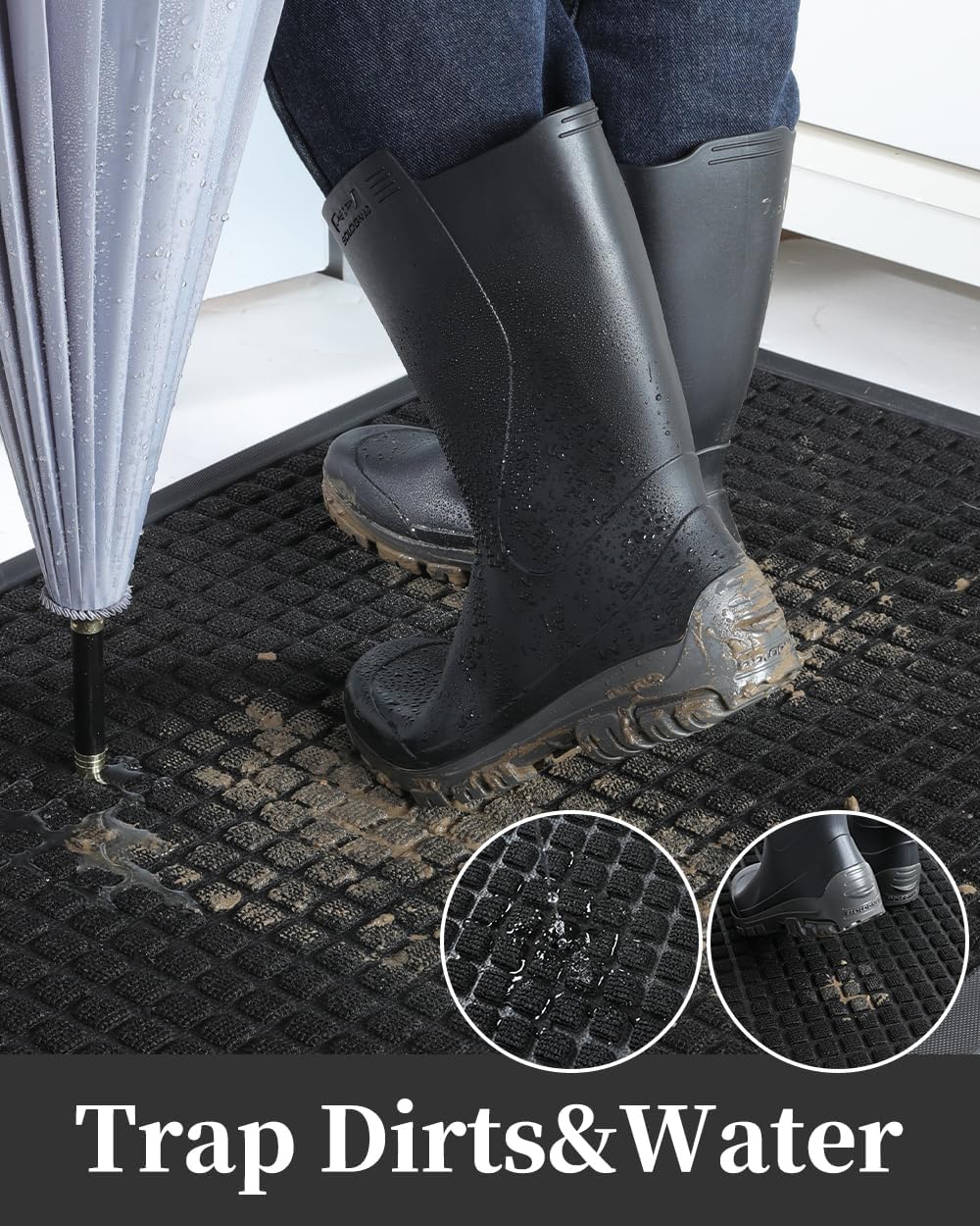 MontVoo – Tapete para puerta delantera, tapete de entrada exterior, tapete para puerta interior y exterior para entrada, tapete de bienvenida grueso
