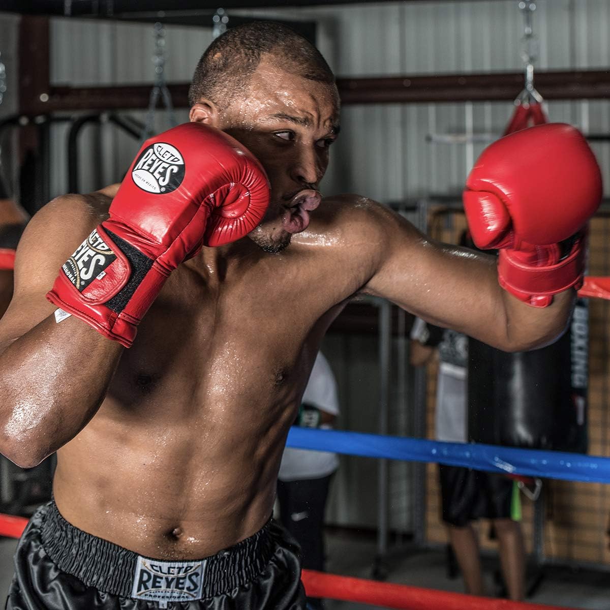 CLETO REYES Guantes de entrenamiento con correa de cuero y pulgar adjunto y cierre de gancho y bucle