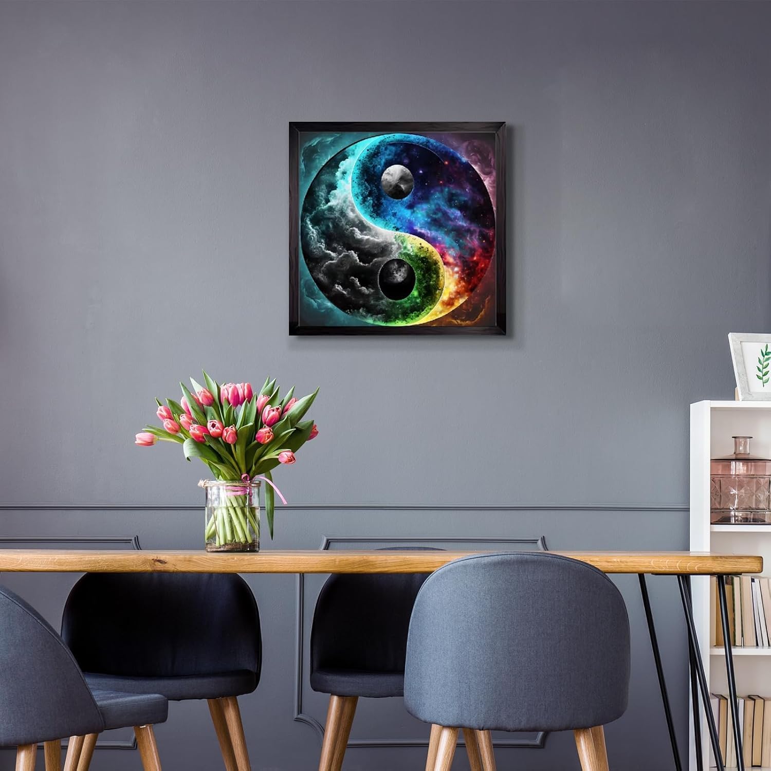 clothmile Yin Yang Eye Diamond Kits para adultos principiantes Taladro redondo completo 30 colores DIY Yin Yang Eye Diamond Art Kits para decoración