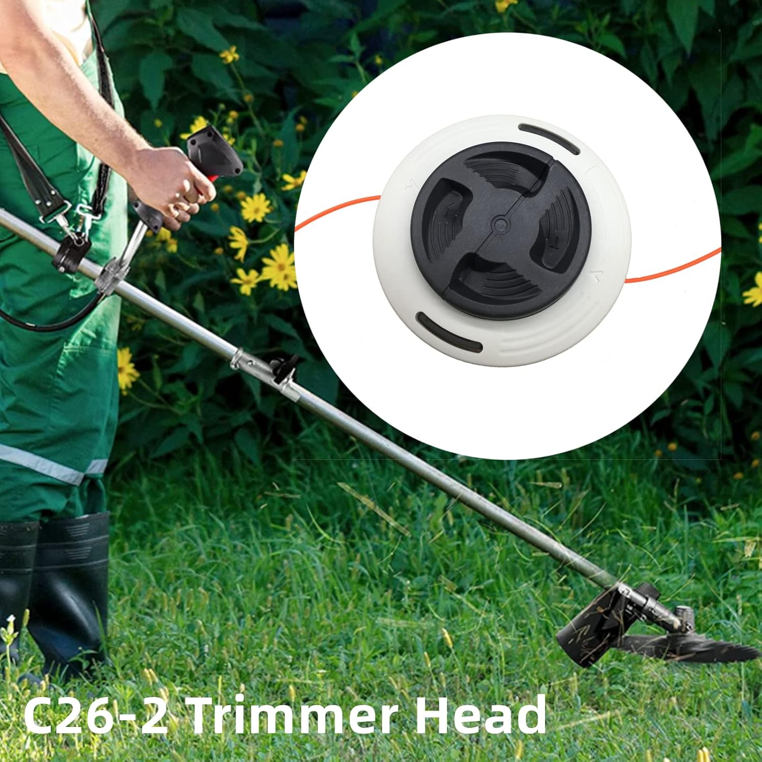 Cabezal de recortadora C26-2 4002 710 2169 para Stihl FS55 FS56 FS70 FS80 FS85 FS89 FS90 FS94 FS100 FS120 FS130 FS240 FS250 FS260R FR130 FR44 10