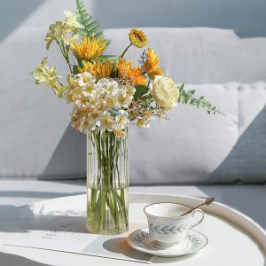 Gute Jarrones de vidrio de 8 pulgadas para decoración, florero para decoración del hogar, moderno jarrón transparente decorativo para centros de Gute Jarrones de vidrio de 8 pulgadas para decoración, florero para decoración del hogar, moderno jarrón transparente decorativo para centros de