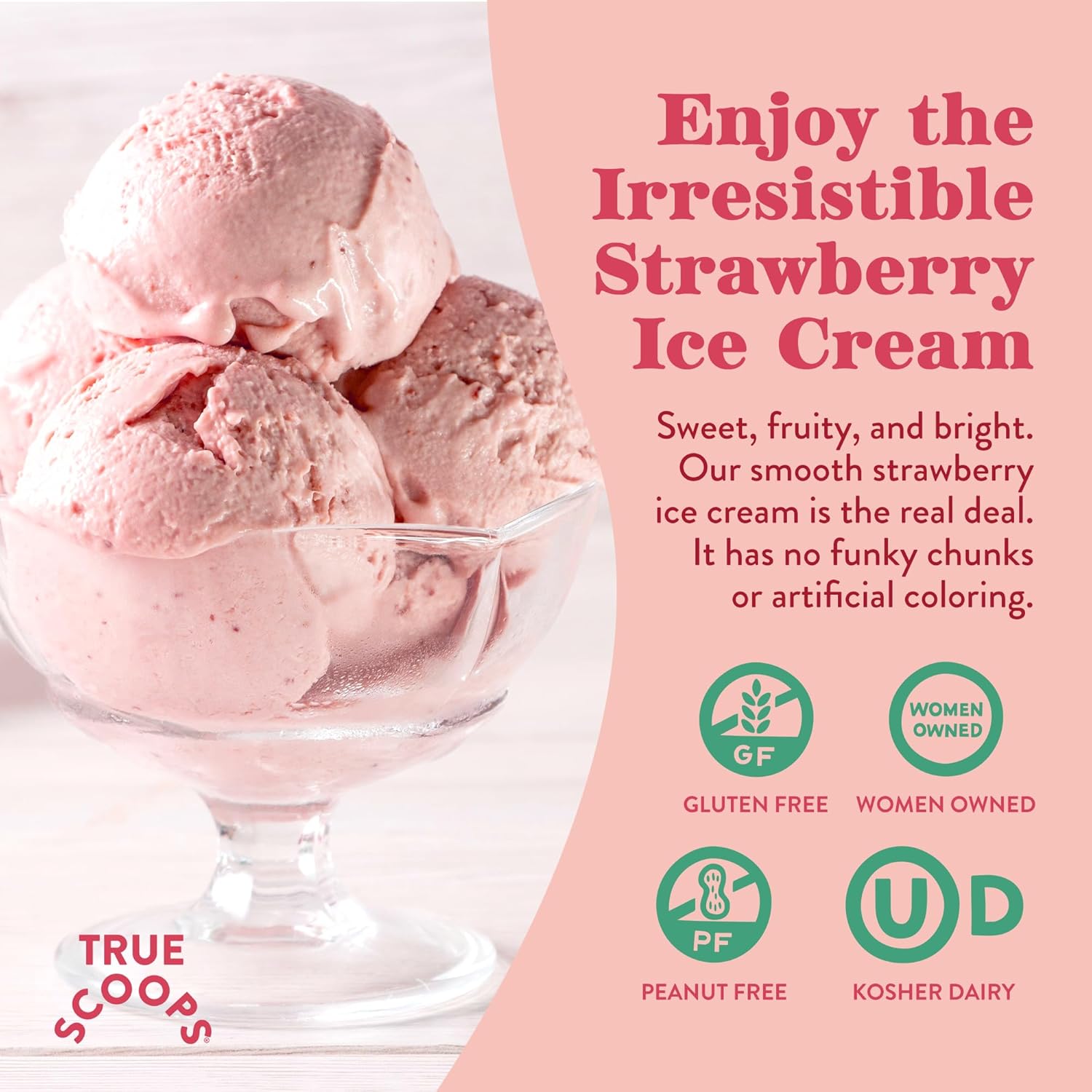 True Scoops Paquete de 3 mezclas de helado variado vainilla, chocolate, fresa. Añade un ingrediente mitad y mitad. Hace 1 pinta de helado con una