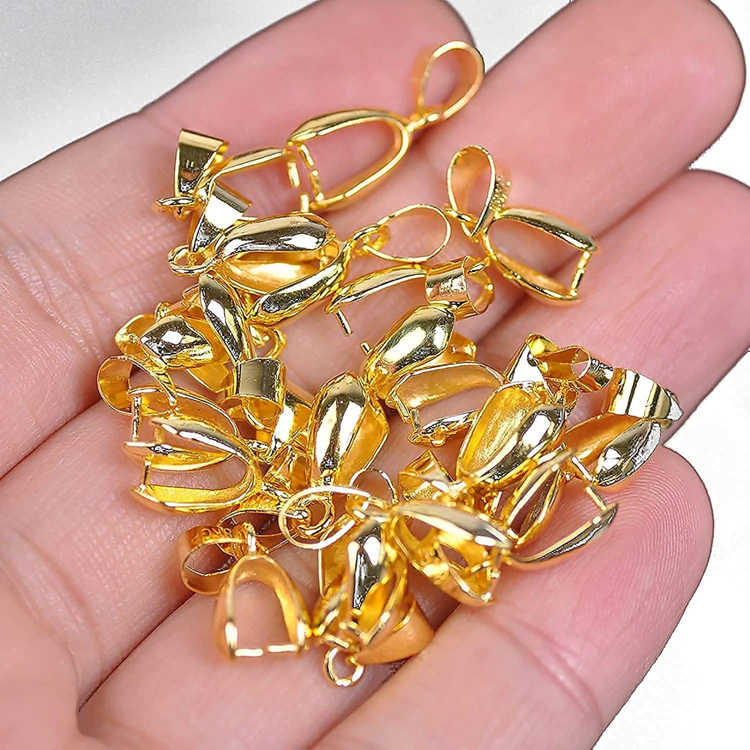 120 piezas de fianza para la fabricación de joyas, 0.78 pulgadas, 0.66 pulgadas, 14 colgantes grandes, conectores de cierre de metal para colgar