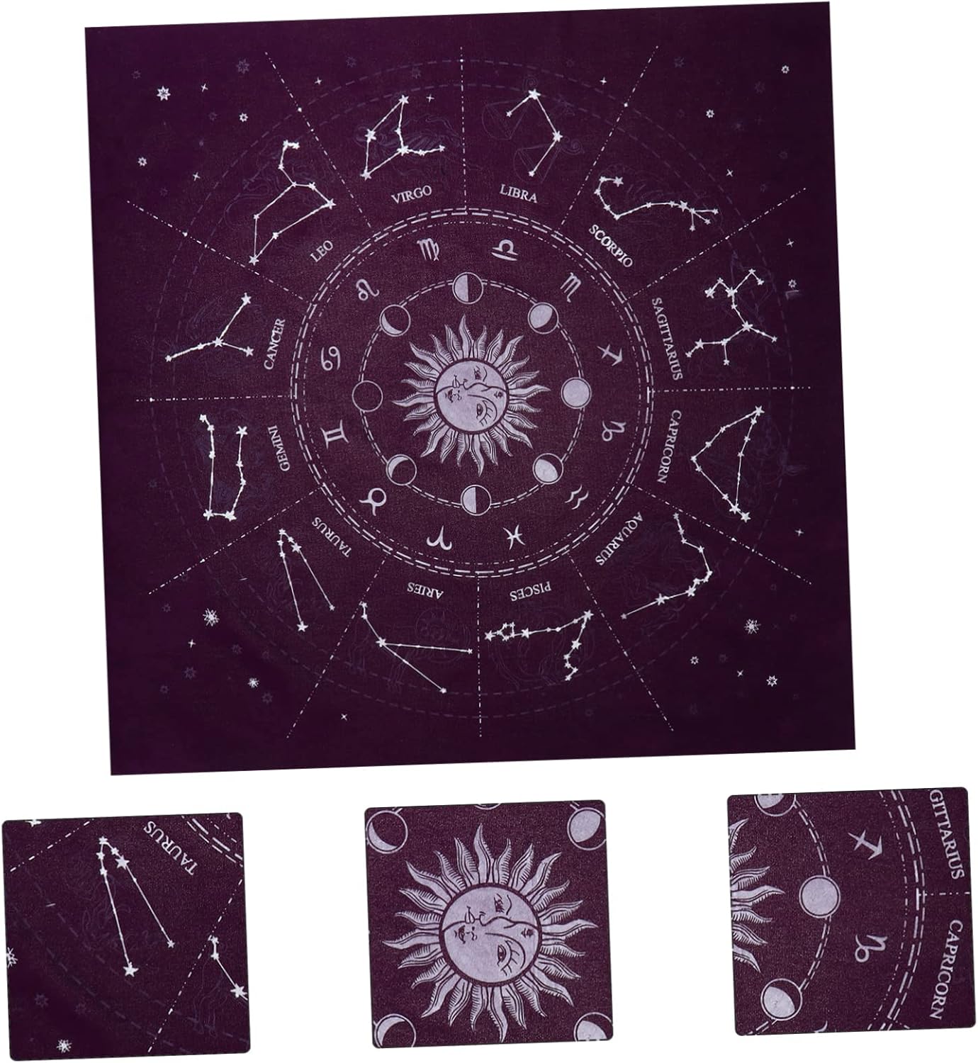 SAFIGLE Tapiz de Adivinación Tarob Constelación, Tapiz de Fase Lunar, Tapiz de Tarot, Camino de Mesa de Tarot, Paño de Altar Pagano, Tarot, Tela de
