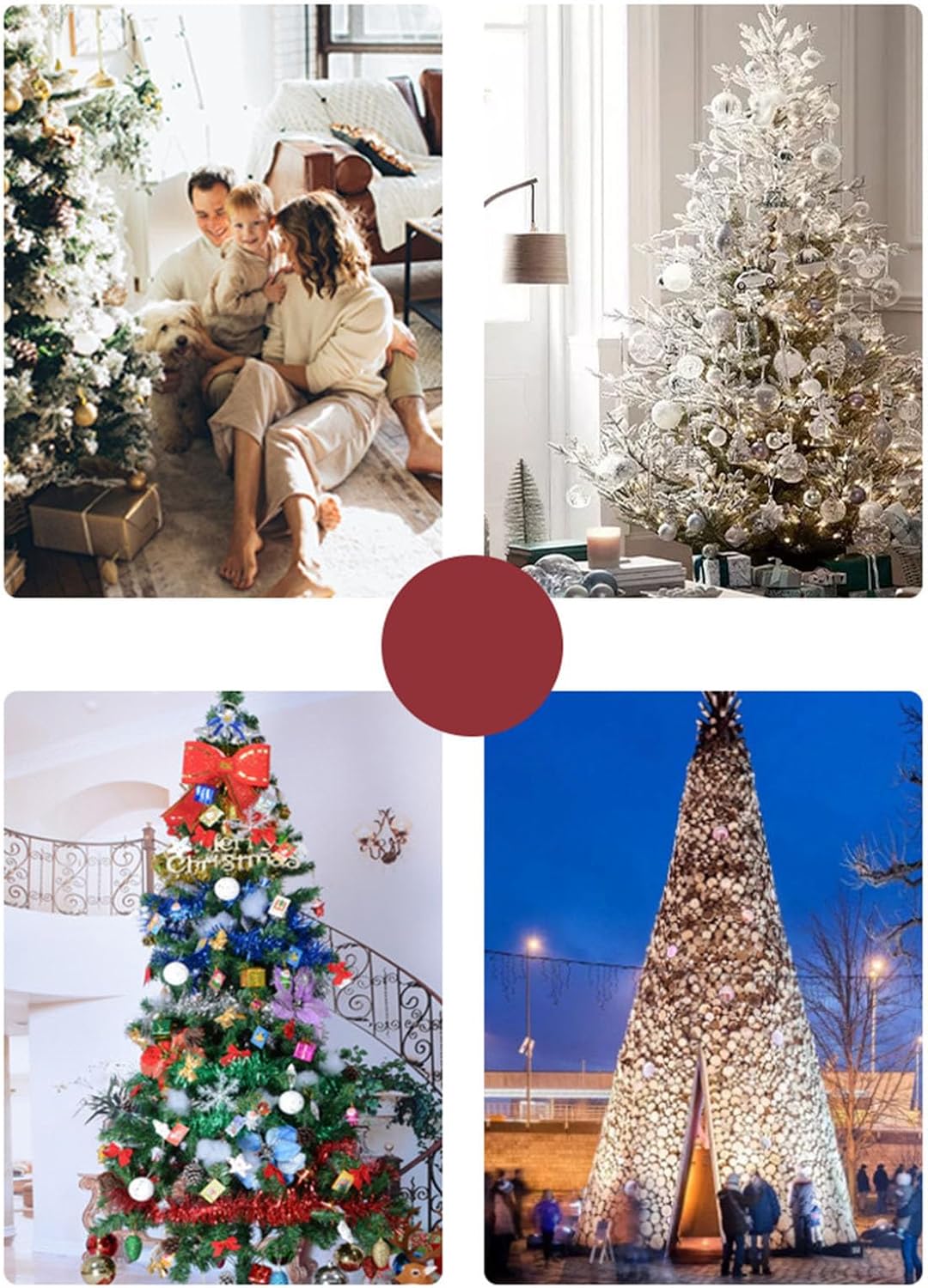24 bolas decorativas de Navidad para árbol de Navidad, adornos de bolas inastillables de Navidad, bolas colgantes de Navidad para decoración de