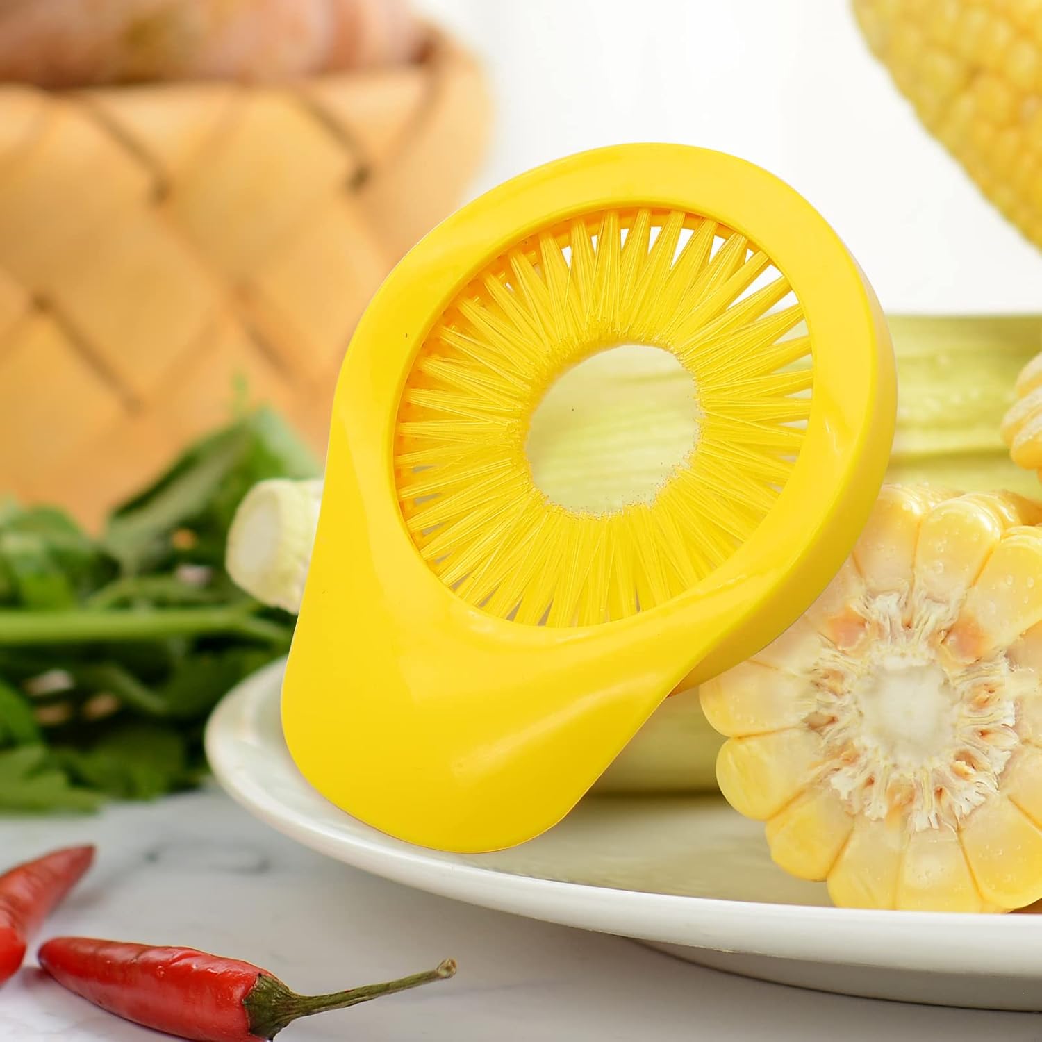 Removedor de seda de maíz, cepillo de limpieza de maíz, removedor de seda de frutas vegetales para herramientas de cepillo de limpieza de pepino de