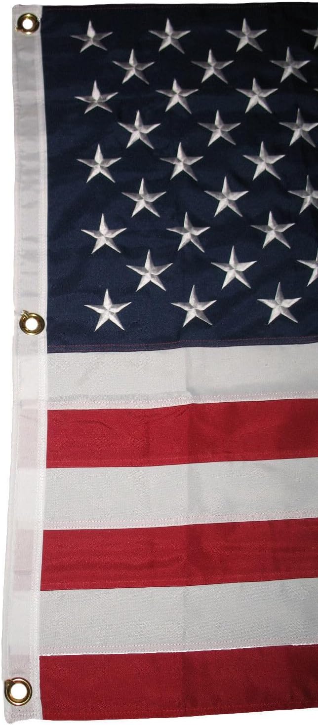 Premium 3×5 Embroidered USA 50 600D 2Ply Nylon Flag 3’x5′ Gift Set