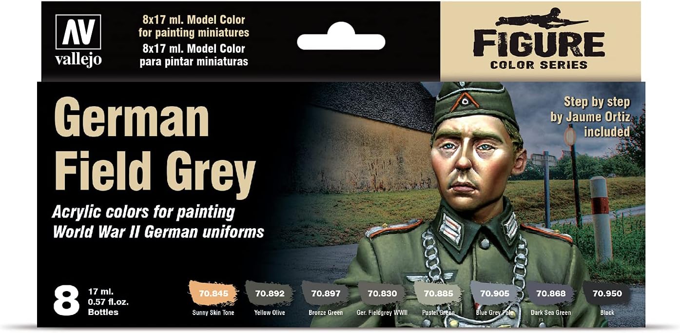 Vallejo Conjunto de uniforme gris campo alemán, 0.6 fl oz